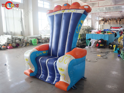 Boys Theme Inflatable Bouncer Throne Chair with Blower Custom Made Giant Inflatable Chair Replica