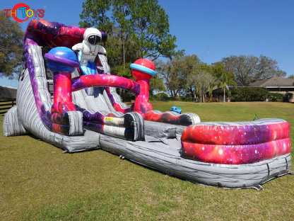 Commercial Astronaut Slide Inflatable Water Slide with Pool, space astronaut design inflatable bouncy Slide