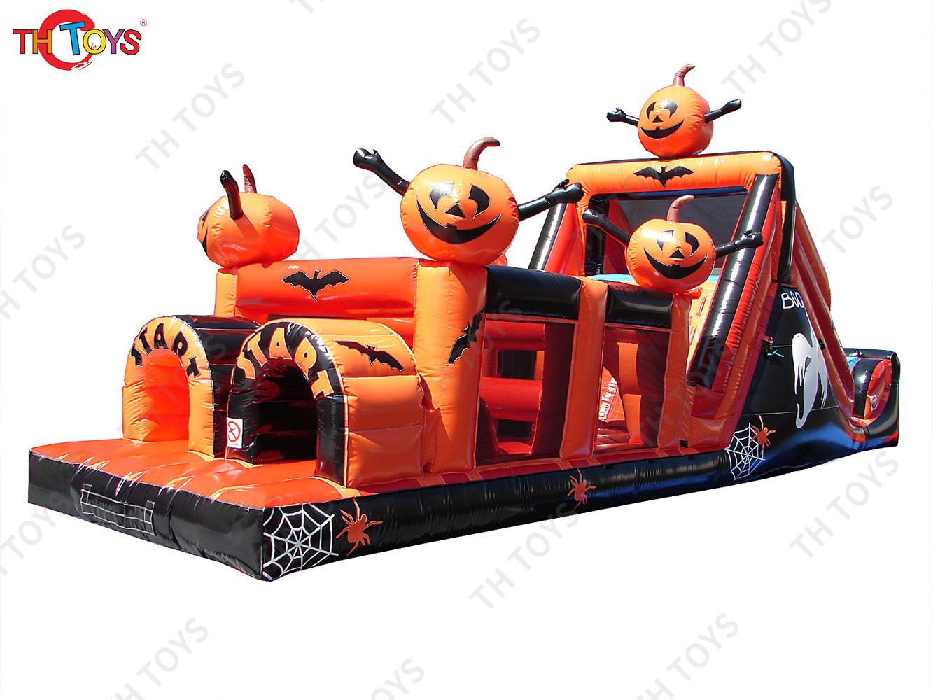 Commercial Halloween Obstacle Course, 2025 new Inflatables Haunted house Obstacle Course bouncy slide