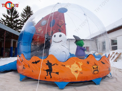 Inflatable Halloween Globe Snow Globe with Pumpkin and Ghost for Halloween Party Rental