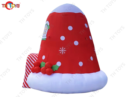 Santa hat shape Inflatable Christmas Hole Tent Christmas House for sale
