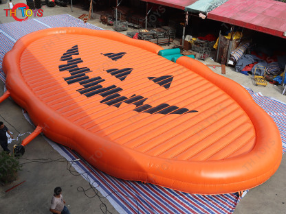 Festival Inflatable Halloween jump pillow, outdoor giant pumpkin air Mat jumping Sport Games for kids n adults