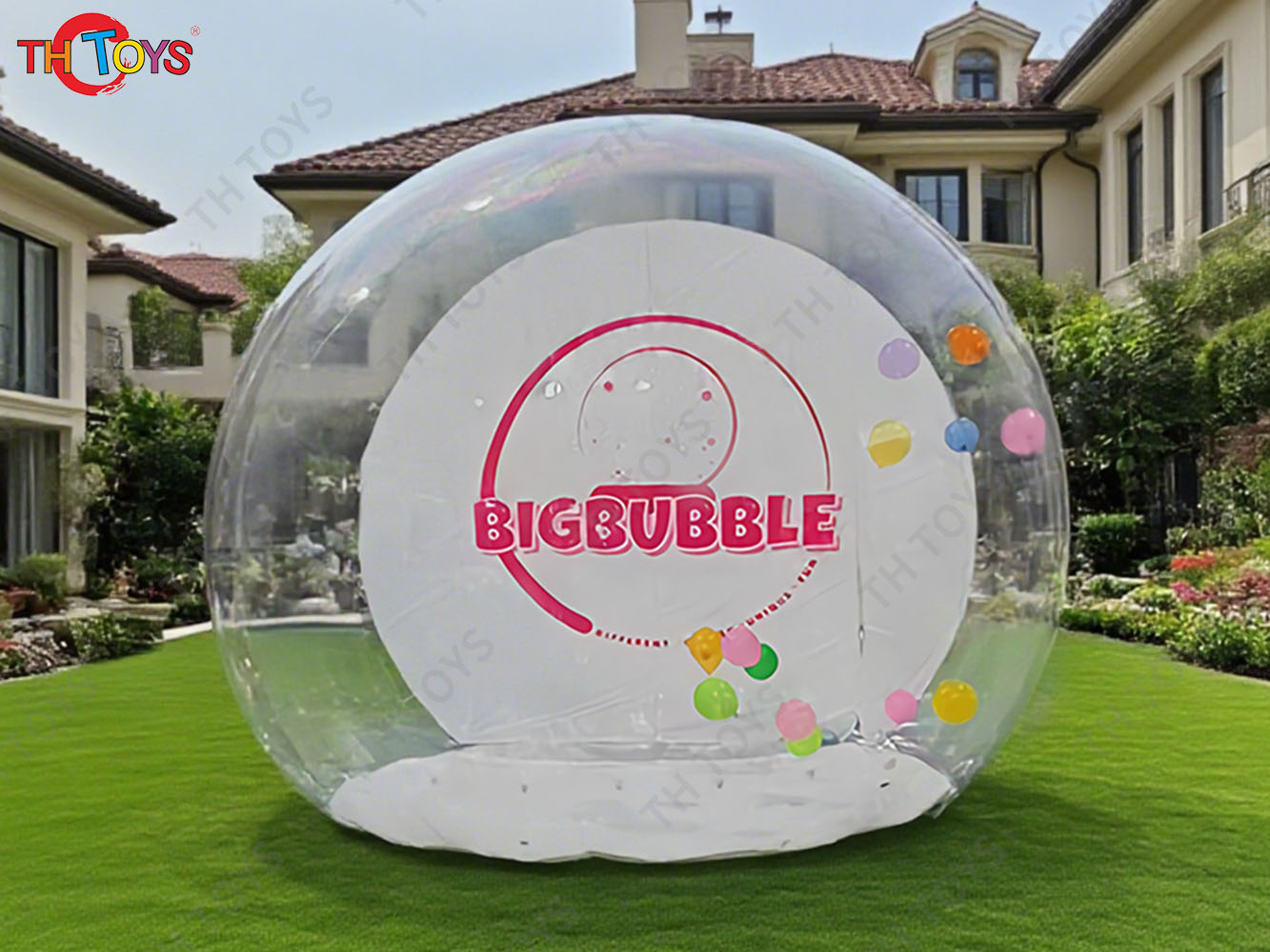 big Inflatable bubble house, Human Size clear tent inflatable snow globe with tunnel for Christmas