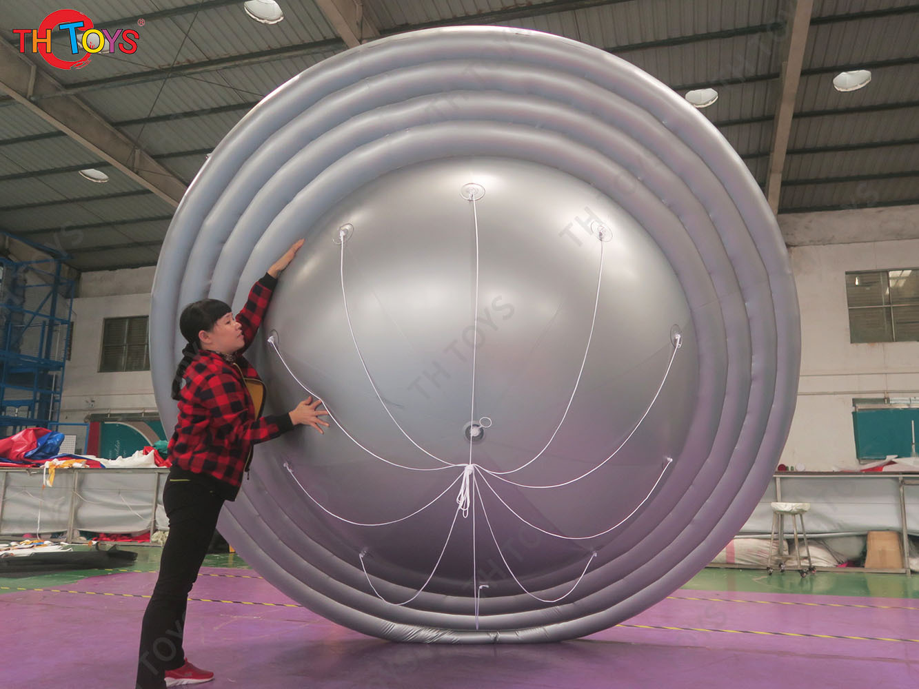 Advertising Silver Inflatable Spinning UFO Inflatable Flying Saucer Stage Decoration Big UFO Replica for Events