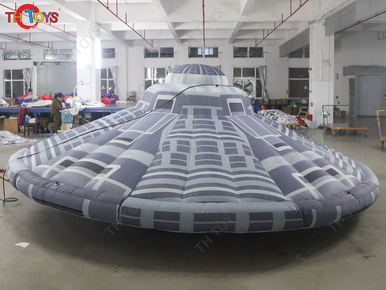 Giant Alien Inflatable UFO Flying Saucer Balloon Inflatable UFO Spaceship With Led Light Party Ideas Hanging Decorative Props