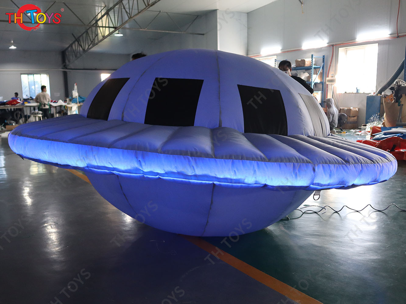 Giant Alien Inflatable UFO Flying Saucer Balloon Inflatable UFO Spaceship With Led Light Party Ideas Hanging Decorative Props