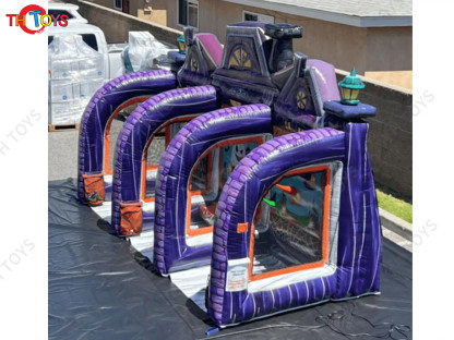 3 in 1 inflatable pumpkin toss game haunted house theme ball dart carnival games for Halloween