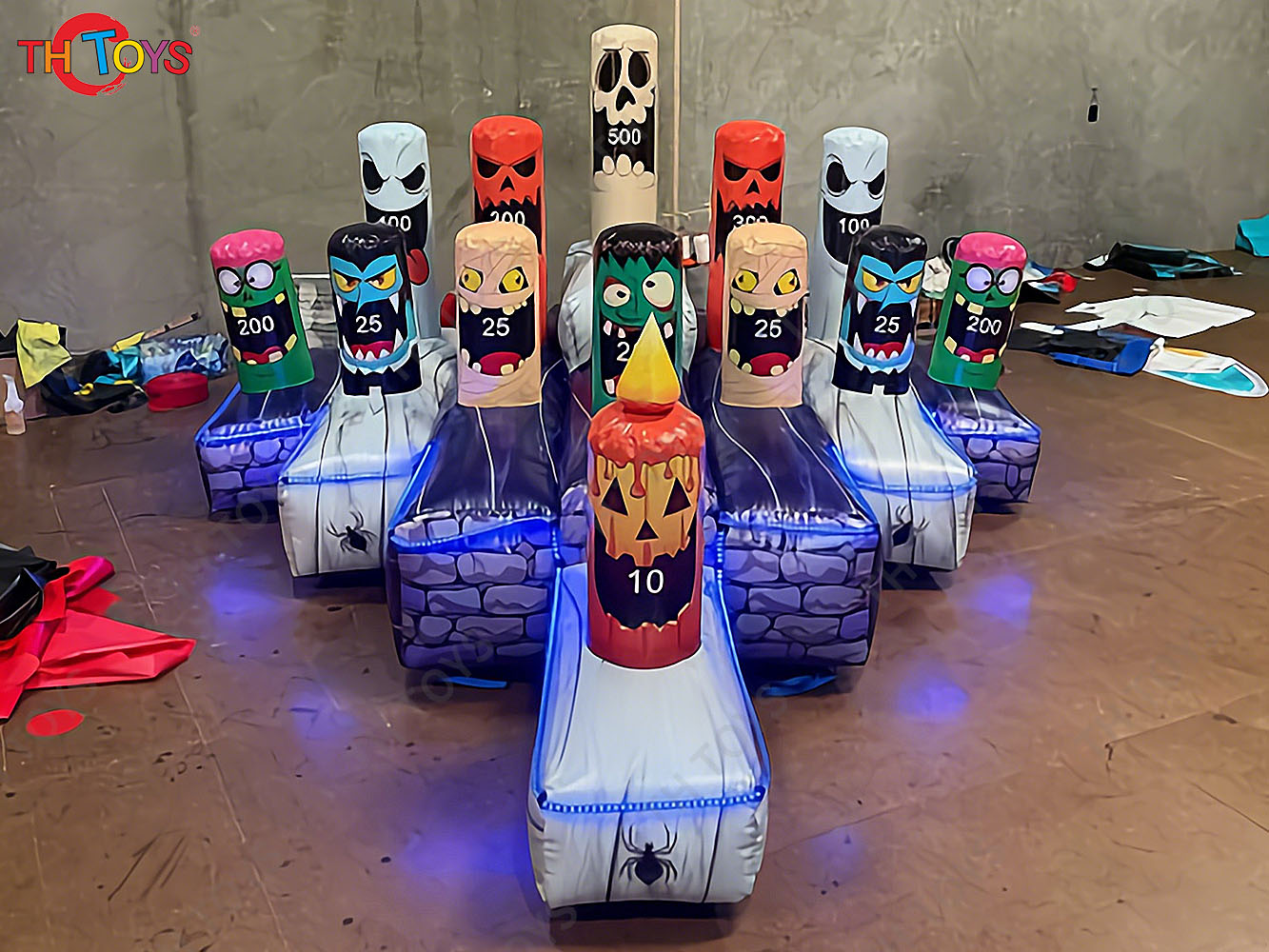 Halloween Inflatable Carnival games pumpkin Inflatable Ring Toss Game with light