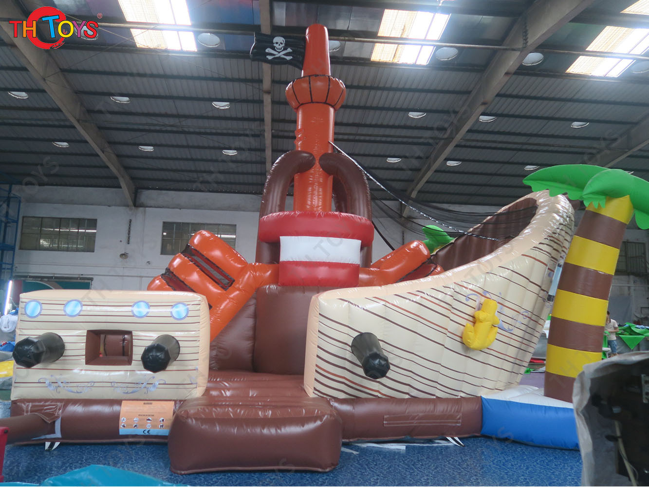 Giant Inflatable Pirate Slide Pirate Boat Theme Inflatable Playground Fun City for Sale