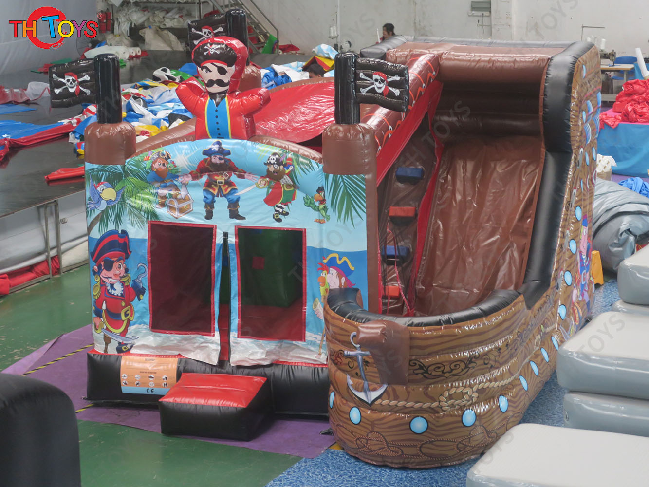 [Copy]Giant Inflatable Pirate Slide Pirate Boat Theme bouncer slide for Sale
