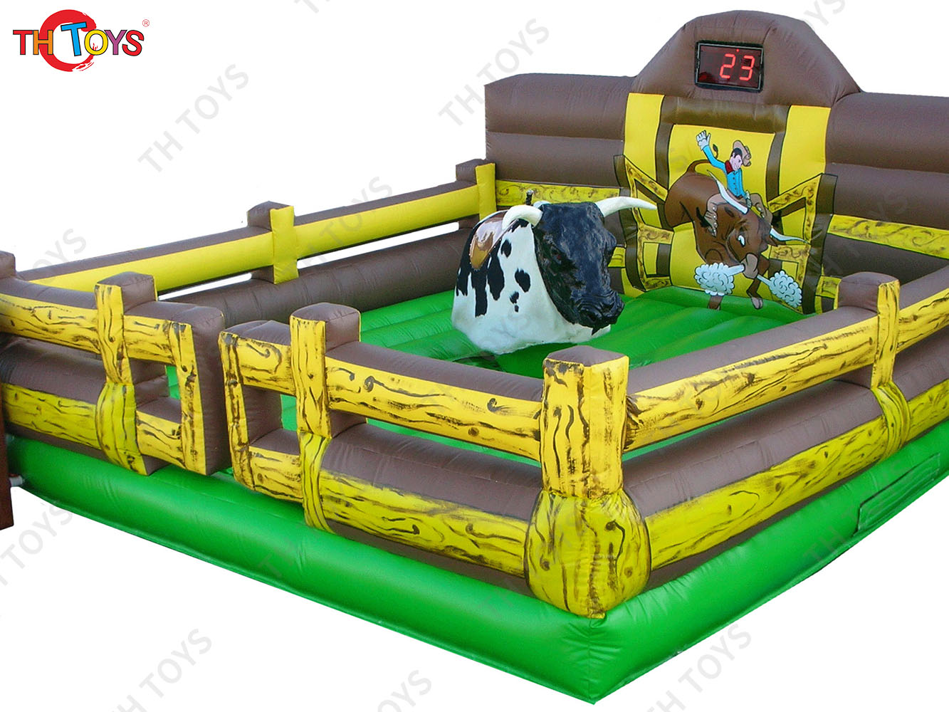 5x5m Mechanical Bull Riding For Carnivals Inflatable Rodeo Bull Game