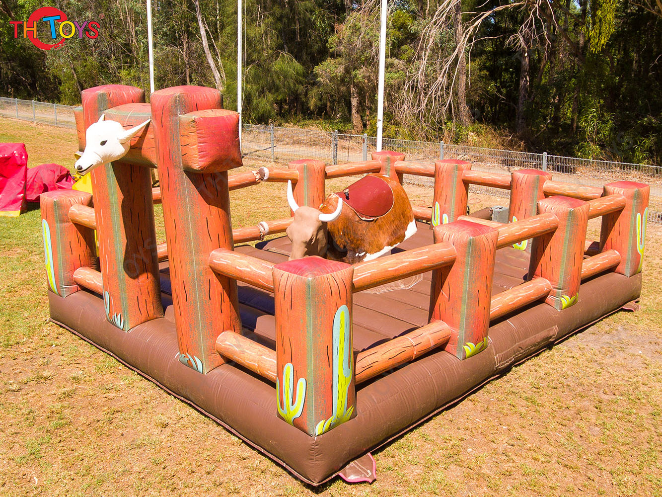 5x5m Mechanical Bull Riding For Carnivals Inflatable Rodeo Bull Game