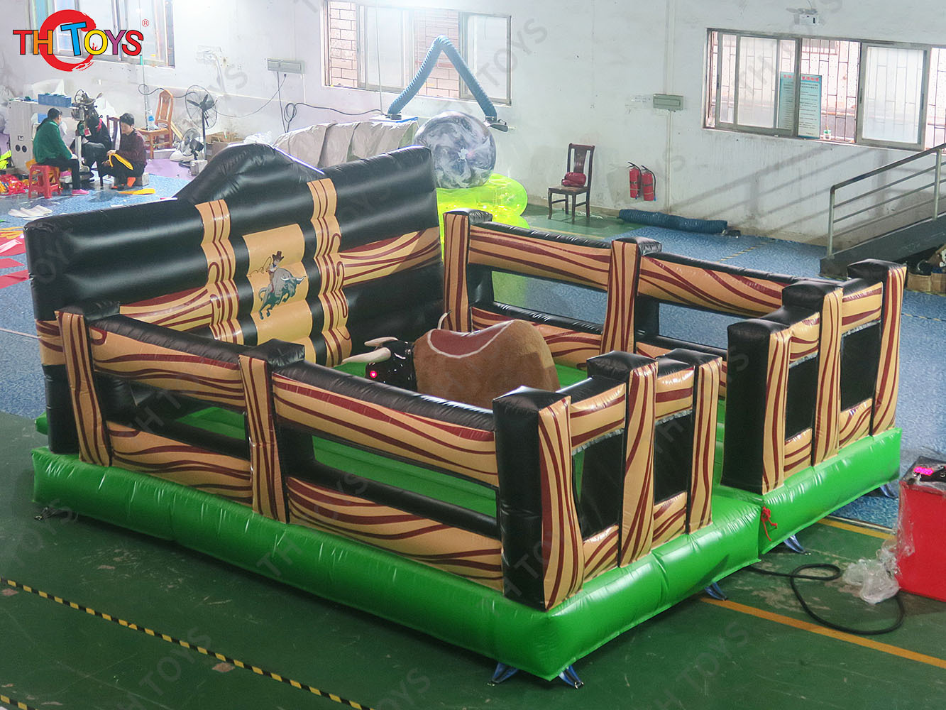 3 in 1 Mechanical Bull Riding Game Wipe Out Game Surfing Board Game With Same Base Inflatable Sport Carnival Games