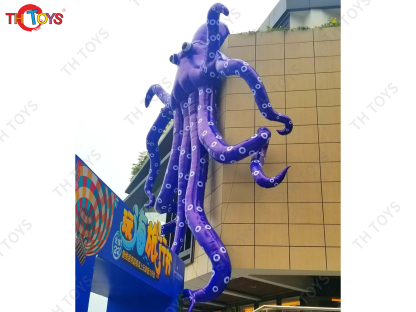 4M 5M Giant Inflatable Cartoon Octopus Air Blow Squid with Tentacles Nightclub Wall Decoration Halloween Event Advertising Props