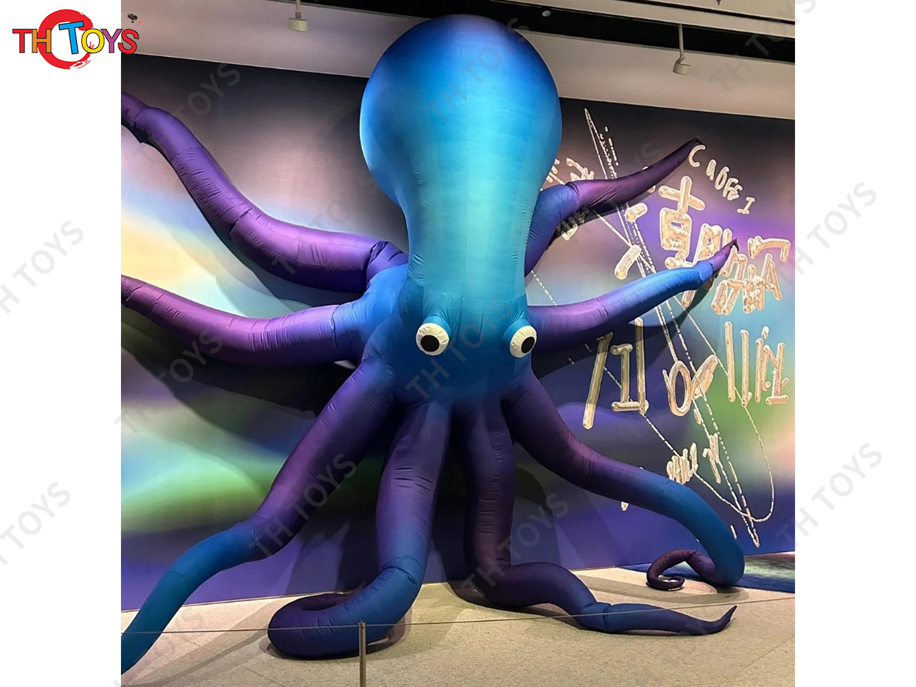 4M 5M Giant Inflatable Cartoon Octopus Air Blow Squid with Tentacles Nightclub Wall Decoration Halloween Event Advertising Props