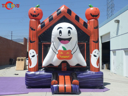 Fast Shipping 13*13ft Halloween Inflatable Bouncer with Ghost Cartoon Commercial Inflatable Bounce House Castle for Children