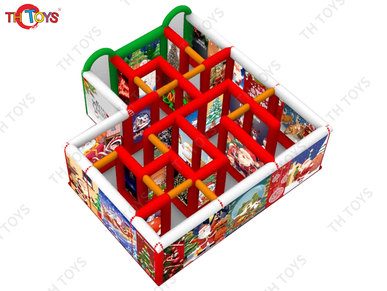 Party rental Christmas inflatable maze 6x6m inflatable laser tag games fun house for sale