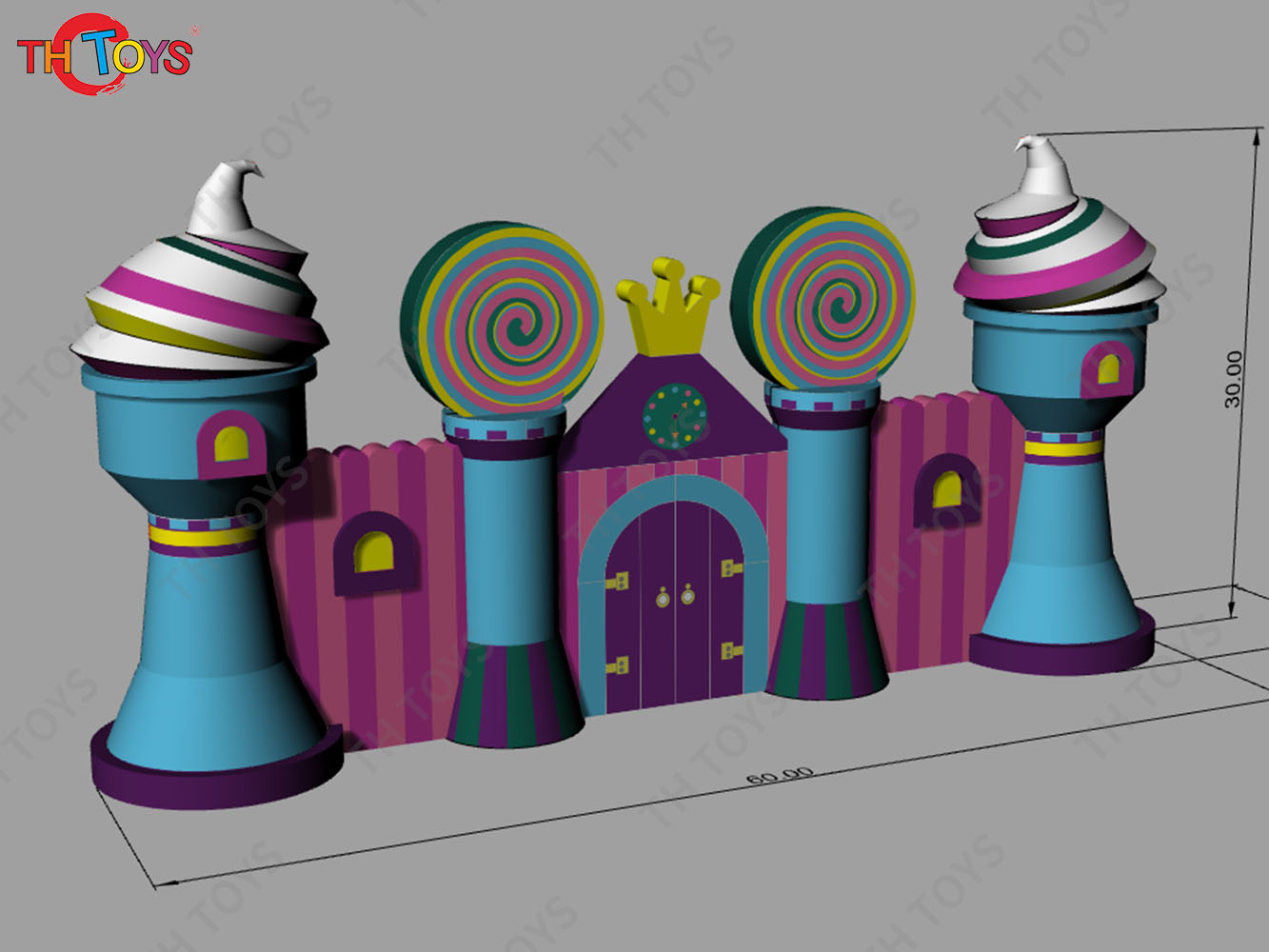 6m wide Outdoor Decoration Inflatable Ice Cream Background Wall With Entrance Arch for Sale