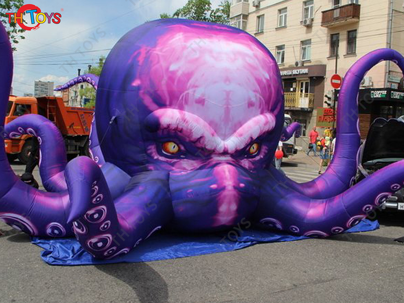 Giant Inflatable Cartoon Octopus Air Blow Squid with Tentacles Nightclub Wall Decoration Halloween Event Advertising Props