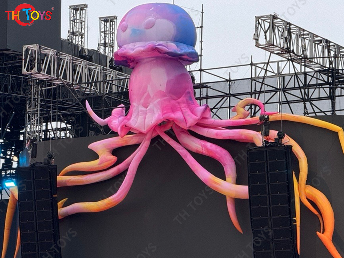Giant Inflatable Cartoon Octopus Air Blow Squid with Tentacles Nightclub Wall Decoration Halloween Event Advertising Props