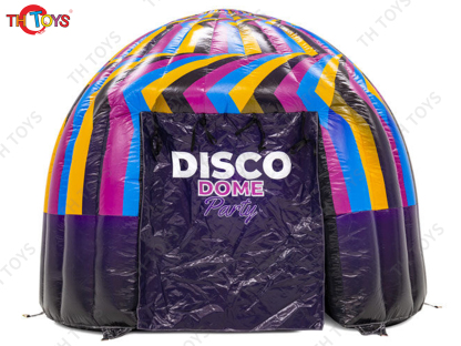 18ft custom cheap Large black disco tent, outdoor party disco inflatable nightclub dome tent with light