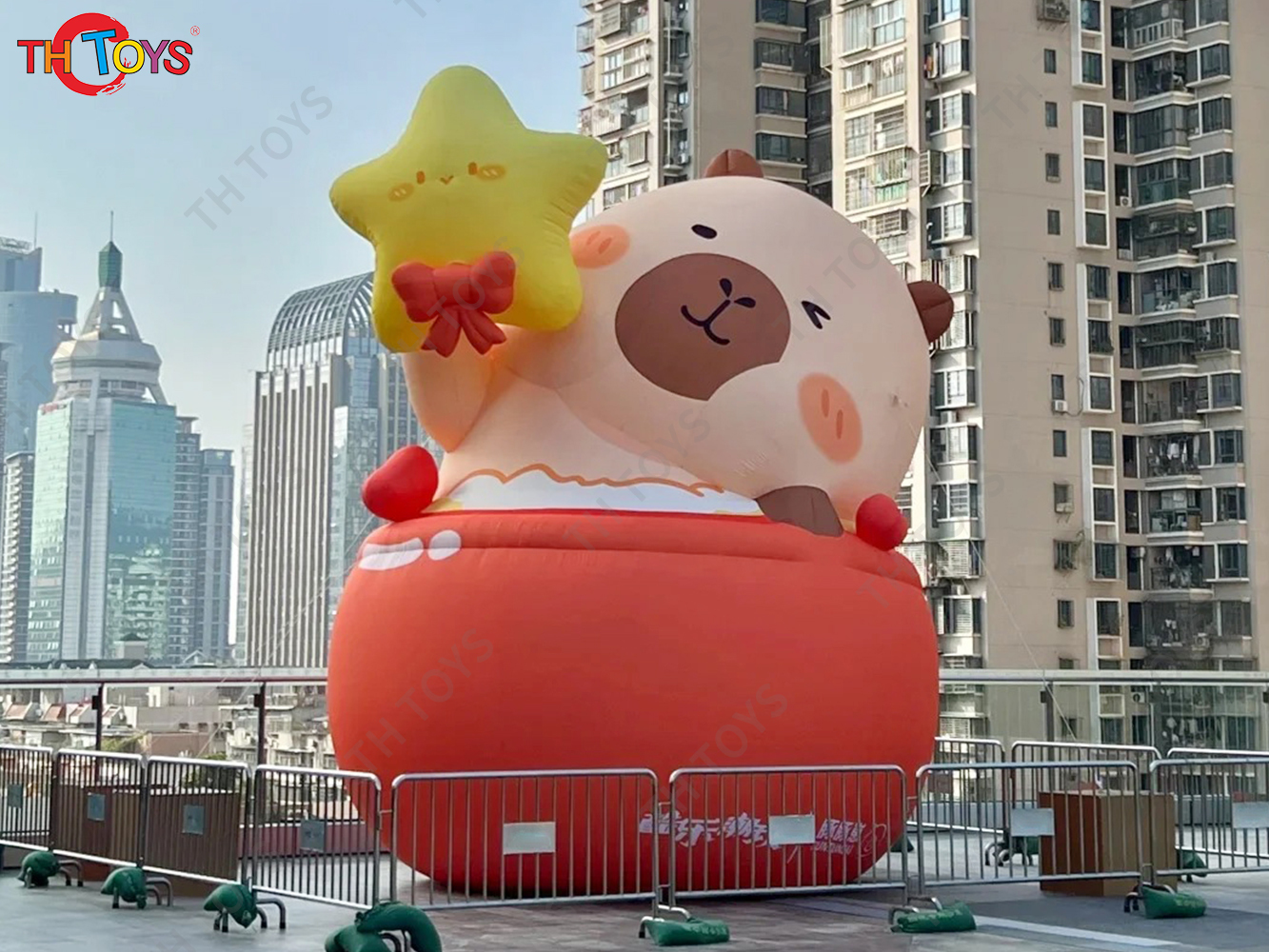 Commercial Advertising Giant Inflatable Capybara Cartoon Inflatable Animals Replica for Center Park Yard Decor