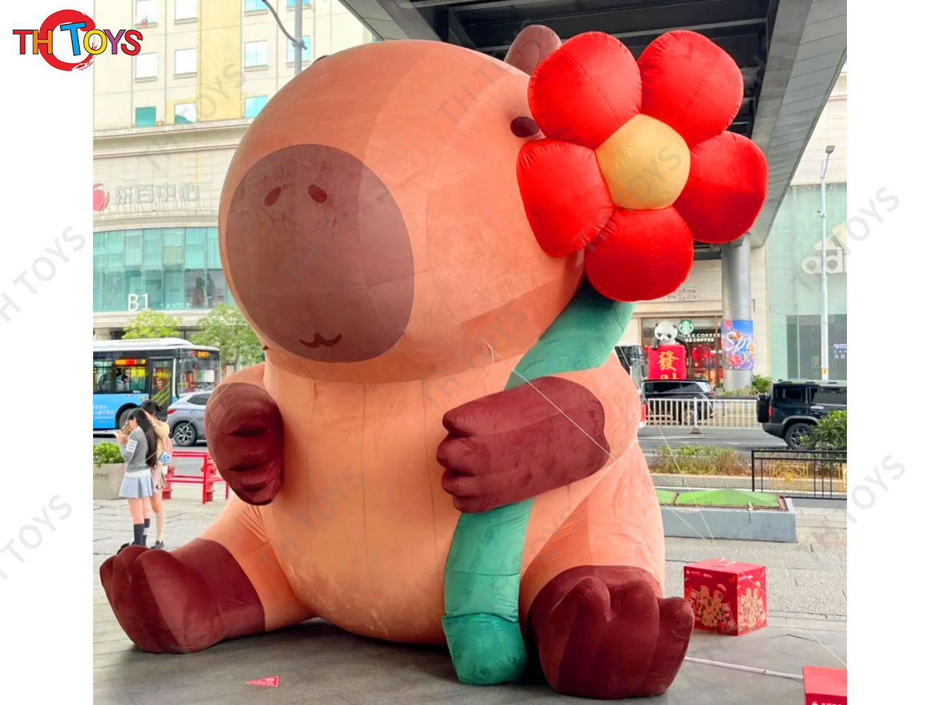 Commercial Advertising Giant Inflatable Capybara Cartoon Inflatable Animals Replica for Center Park Yard Decor