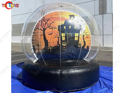 Halloween Human Snow Globe Inflatable Bubble House Outdoor Transparent Dome Photo Booth Bubble Ball