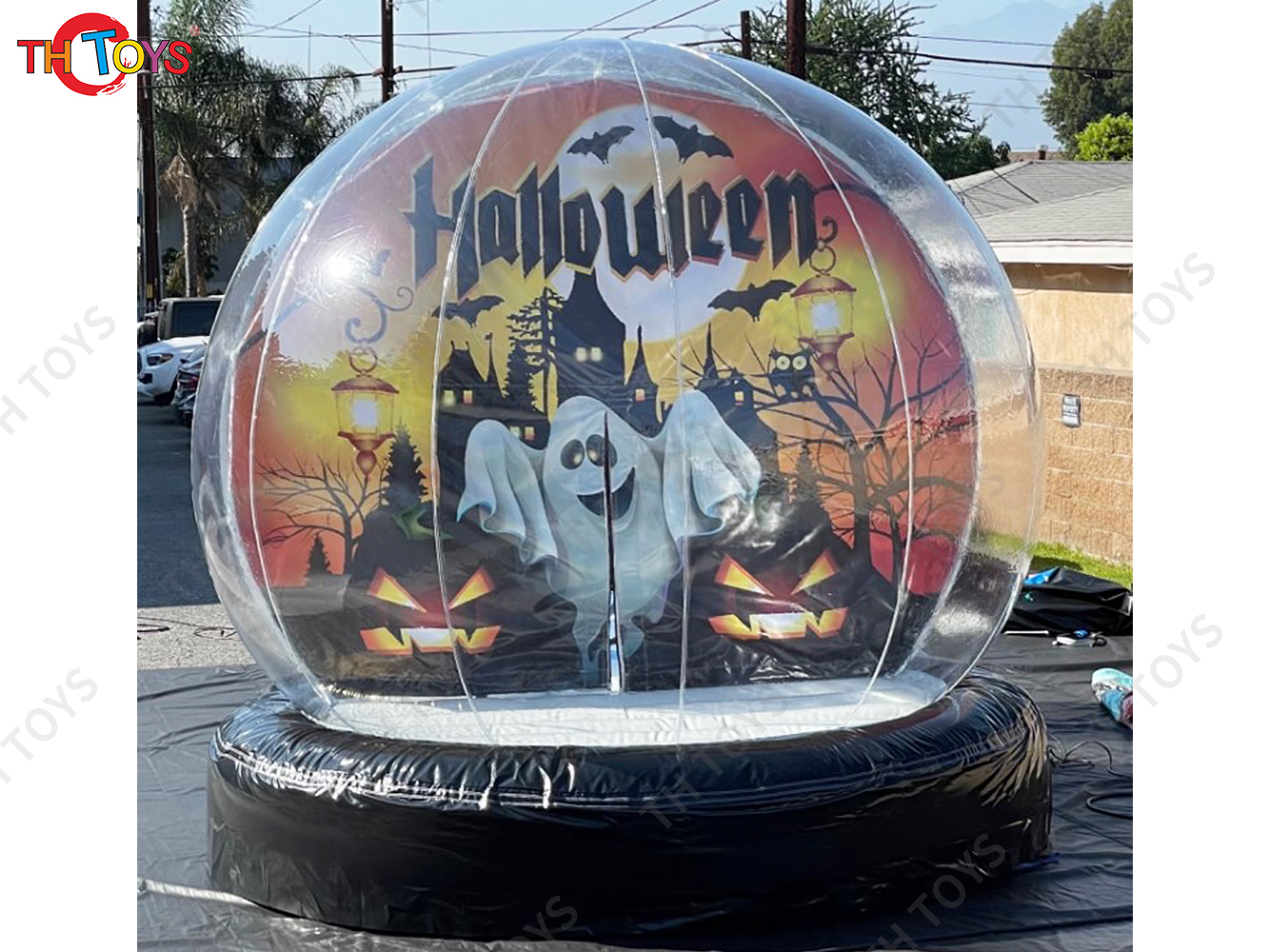 Halloween Human Snow Globe Inflatable Bubble House Outdoor Transparent Dome Photo Booth Bubble Ball