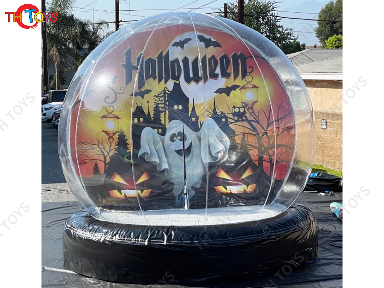 Halloween Human Snow Globe Inflatable Bubble House Outdoor Transparent Dome Photo Booth Bubble Ball