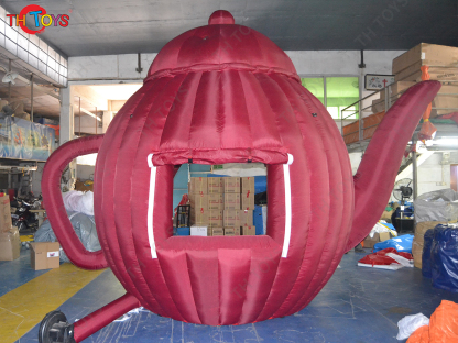 Giant China Inflatable Teapot Shape Stage Tent New Design Inflatable Lawn Tent Background Inflatable Shelter
