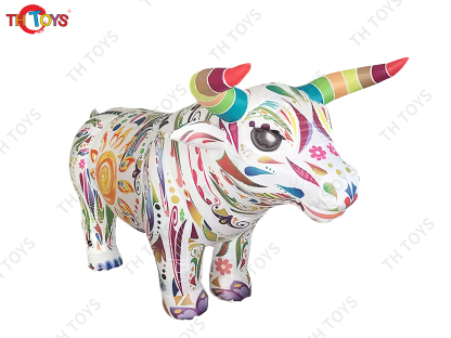Event Exhibition Printed Inflatable Colorful Bull/goat animal model, customized cow goat balloon for sale