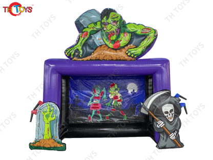 Inflatable Zombie Attack Axe Throwing And Archery Shooting Game