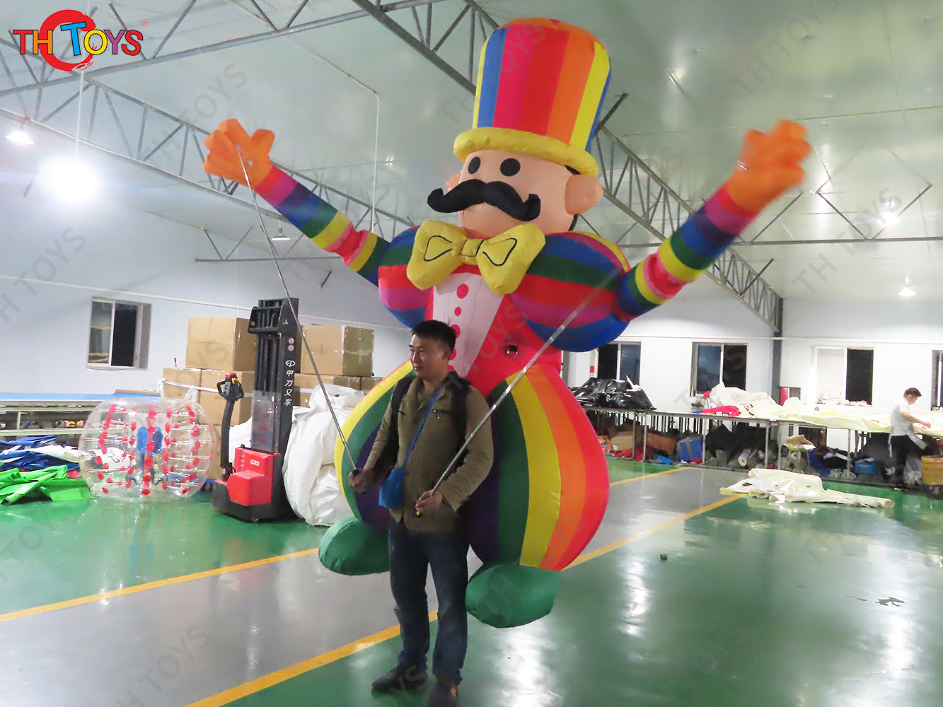Cartoon Clown DIY Walking Dance Inflatable Air Model for Playground Performance Props Festival Supermarket Circus Puppet