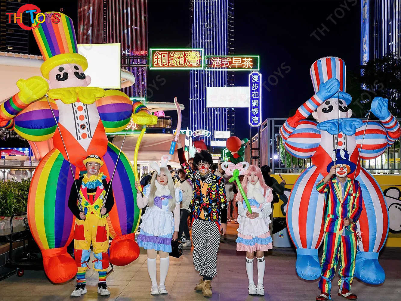 Cartoon Clown Walking Dance Inflatable Air Model for Playground Performance Props Festival Supermarket Circus Puppet