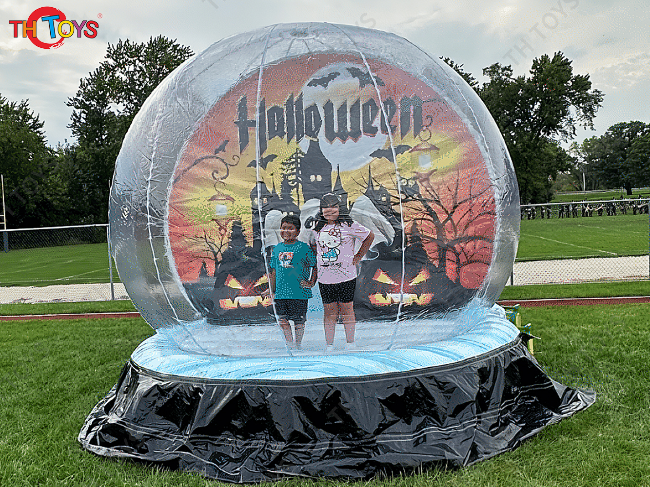 Halloween Human Snow Globe Inflatable Bubble House Outdoor Transparent Dome Photo Booth Bubble Ball