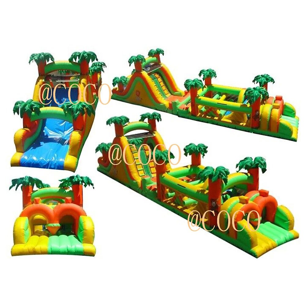 free ship to sea port,Jungle run kids adults inflatable obstacle course sport game, inflatable bouncer climbing wall slide game