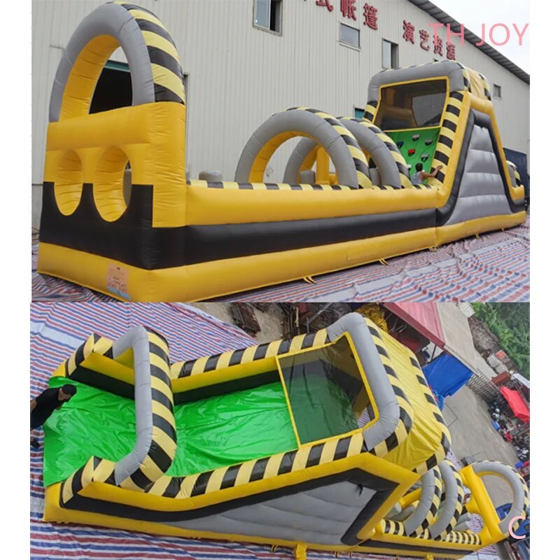 free ship to sea port!15m kids inflatable obstacle course challenge game, adults commercial bouncy castle jumper slide rush race