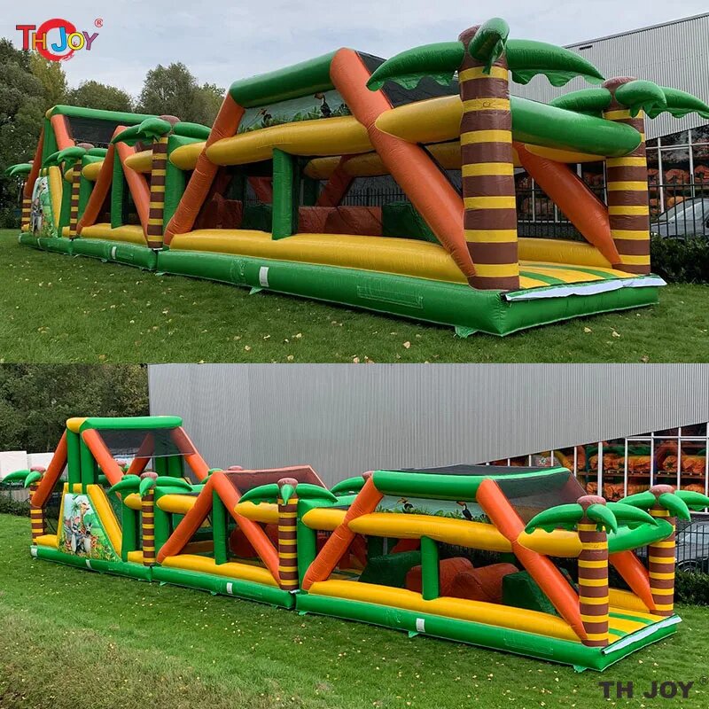 Free Sea Ship To Port, 25m Outdoor Team Work Game Interactive Challenge Course Inflatable Obstacle Course Sports Games