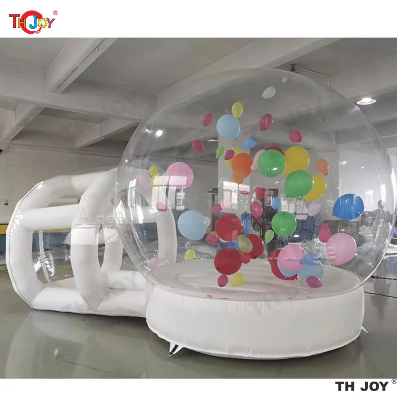 4m Diameter Inflatable Air Dome Tent Party Hire Transparent Bubble House Tent With Balloons For Outdoor Show Free Air Shipping