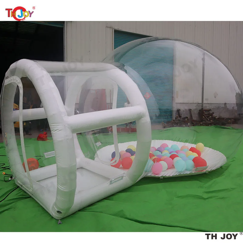 4m Diameter Inflatable Air Dome Tent Party Hire Transparent Bubble House Tent With Balloons For Outdoor Show Free Air Shipping