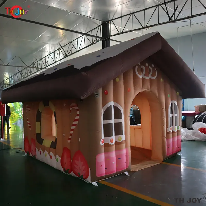 New Design 3x3m Outdoor Santa Grotto Inflatable Christmas House Tent Inflatable Cabin Decoration For Events