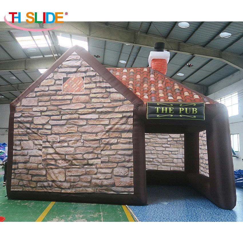 free air ship to door,6x4m/20x13ft Backyard inflatable pub huts for outdoor party, bar services inflatable