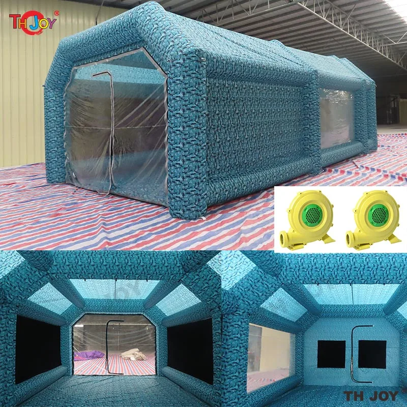 Shipping Air Shipping 7x4m Inflatable Spray Booth Custom Tent Cars Paint Booth With Filter System and 2 Blowers