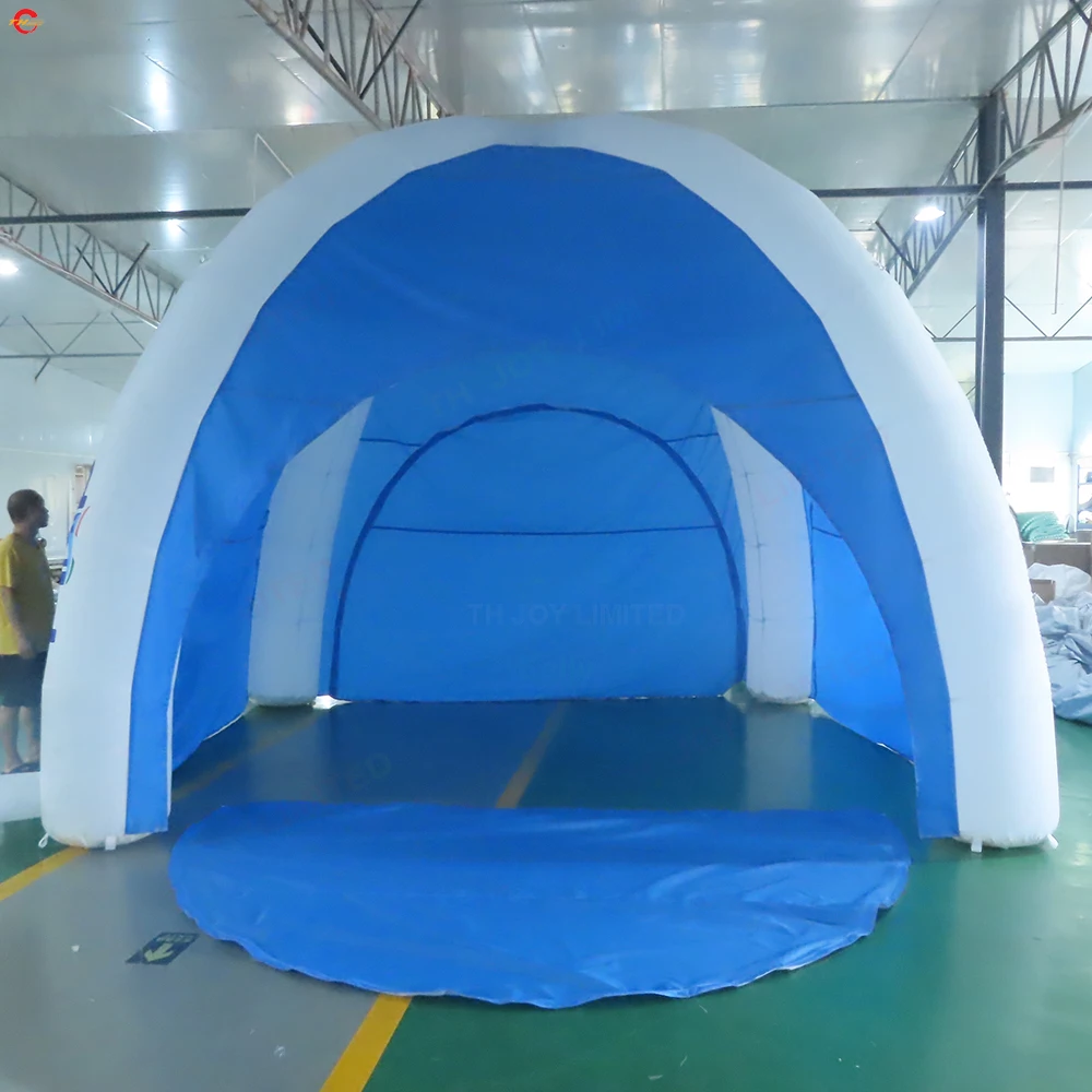 Free Ship to Door Blue and White Inflatable Spider Dome Tent for Commercial Advertising Promotion