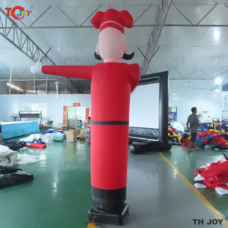 Personalized 3m High Inflatable chef Waving hand Air Dancer Advertising Tube Man with Welcome Gesture
