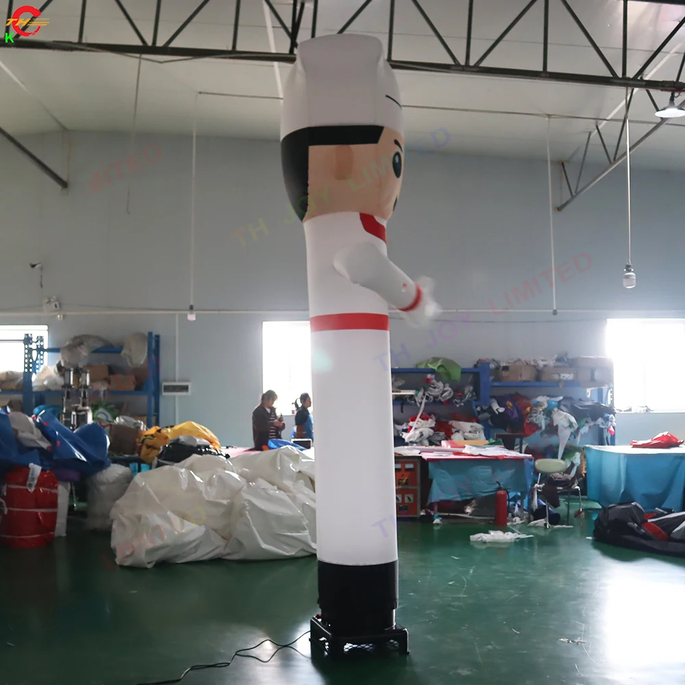Free Shipping 3mH Chef Cartoon Waving Hand Inflatable Sky Dancer for Outdoor Advertising Dancing Man