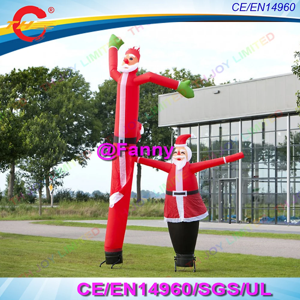 3m10ft or 6m20ft outdoor inflatable SKY DANCER SANTA CLAUS for party advertising,free air shipping to door