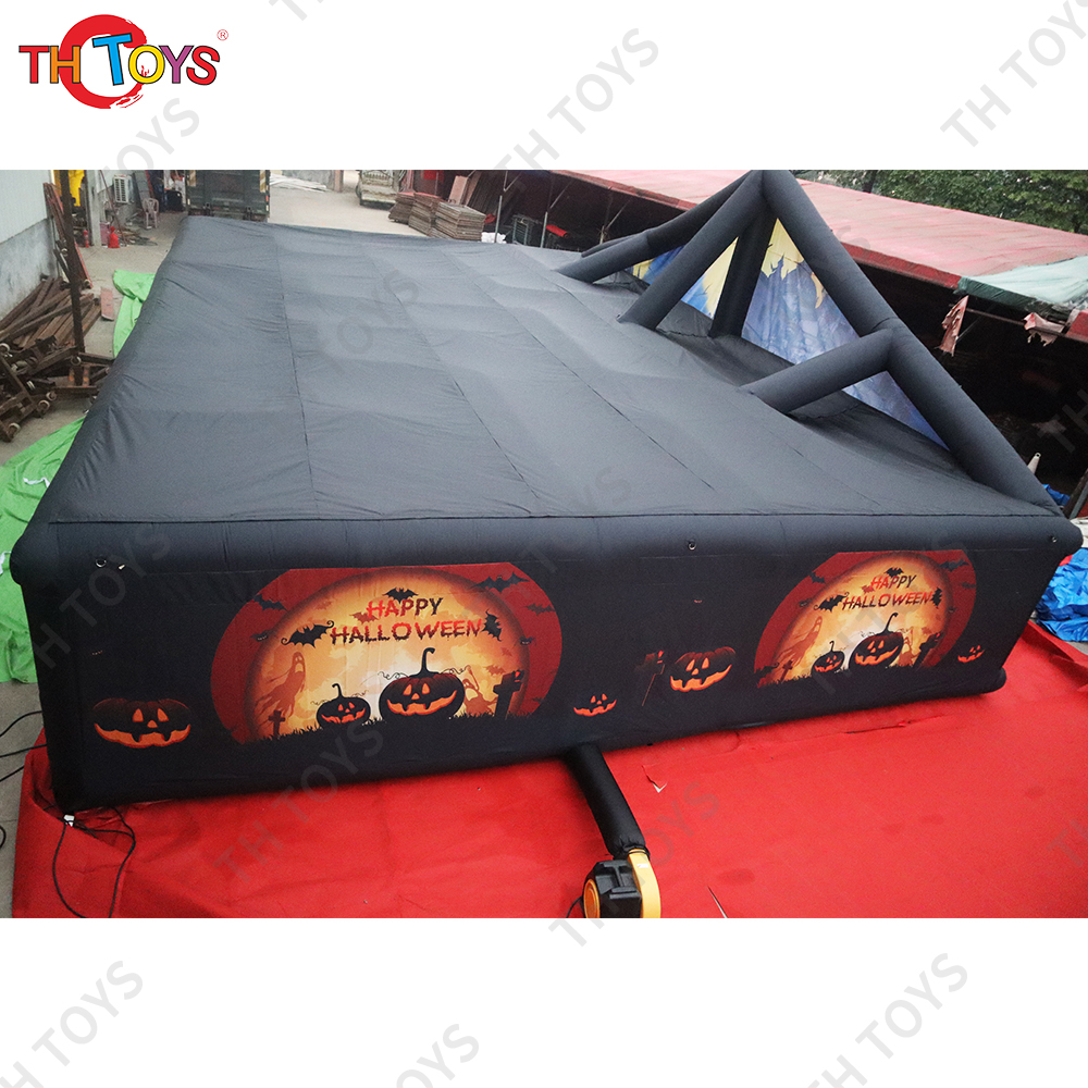 Free air shipping ,8x8m Giant Black Inflatable Haunted House Halloween Theme Maze Customize Inflatable Tag Maze