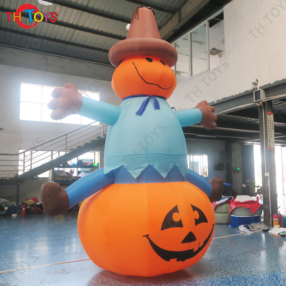Free Door Shipping Halloween Decoration Giant Inflatable Ghost Cartoon Sit on Pumpkin for Yard Decorate